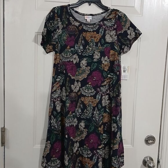 LuLaRoe Carly Swing Dress Women Size XS | Floral Rose - Picture 3 of 4